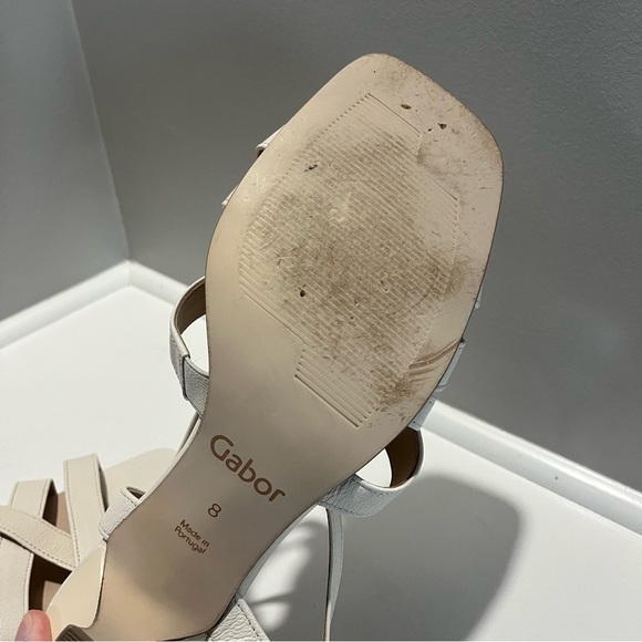 Gabor Damon Leather Ankle Square Toe Sling Back Heel Sandals - Picture 11 of 15